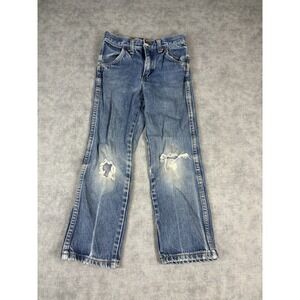 Vintage Rustler Kids Jeans Size 8 Regular USA Made Distressed 100% Cotton